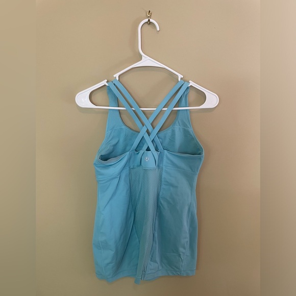 LULULEMON energy bra tank, light blue, Sz 8 (medium), GUC - Picture 2 of 5